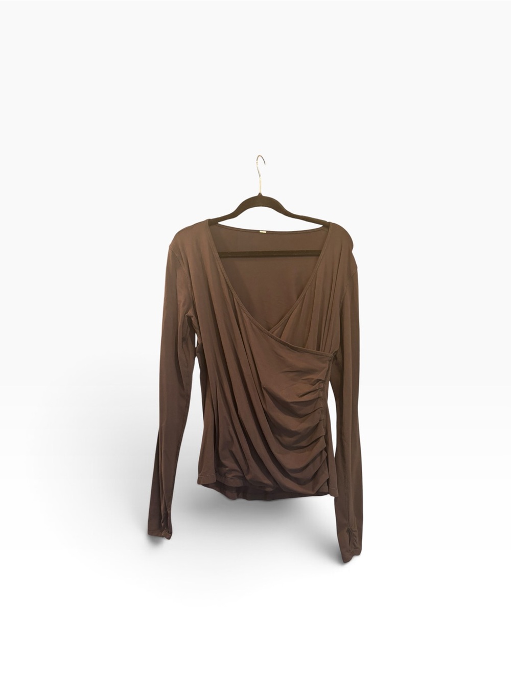 lululemon athletica Black Draped Surplice Long Sleeve Top